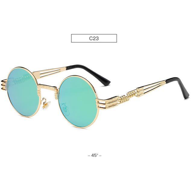 Gold Metal Lennon Round Sunglasses