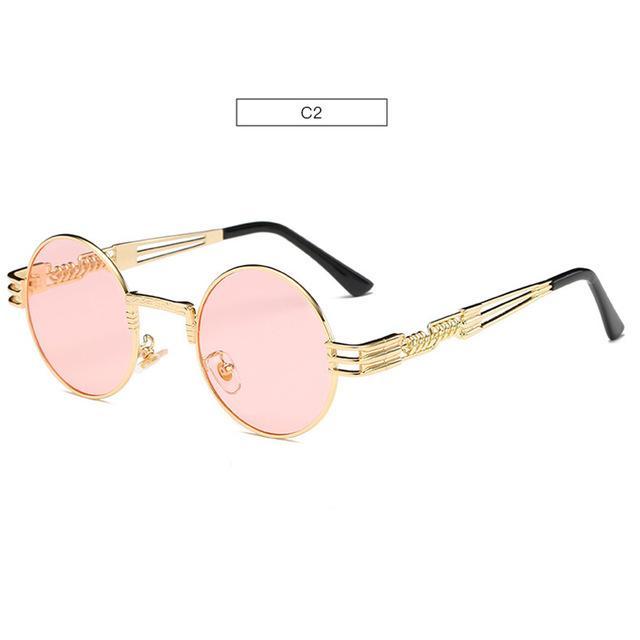 Gold Metal Lennon Round Sunglasses