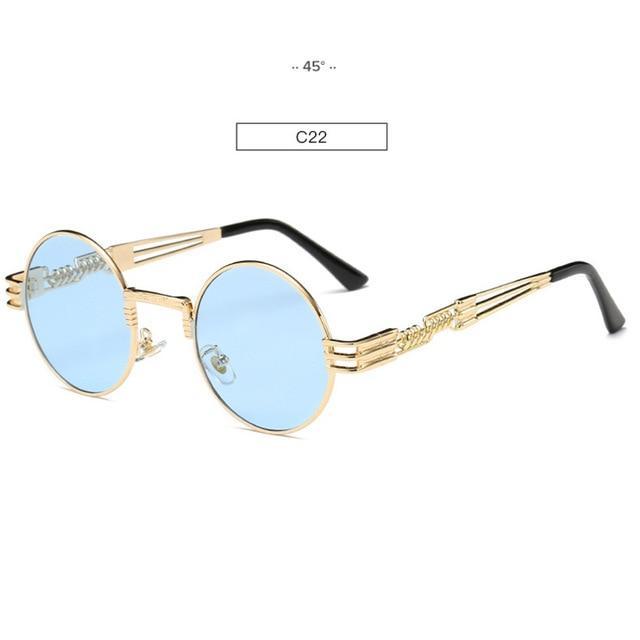 Gold Metal Lennon Round Sunglasses