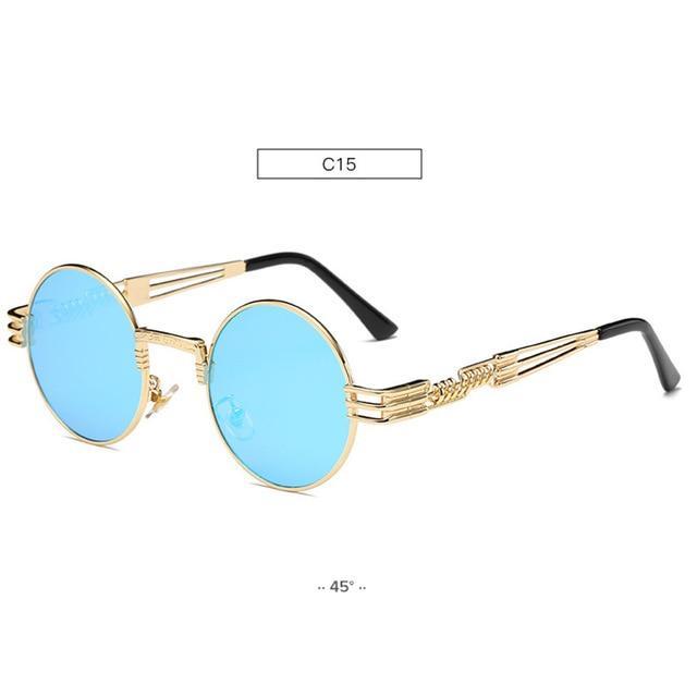Gold Metal Lennon Round Sunglasses