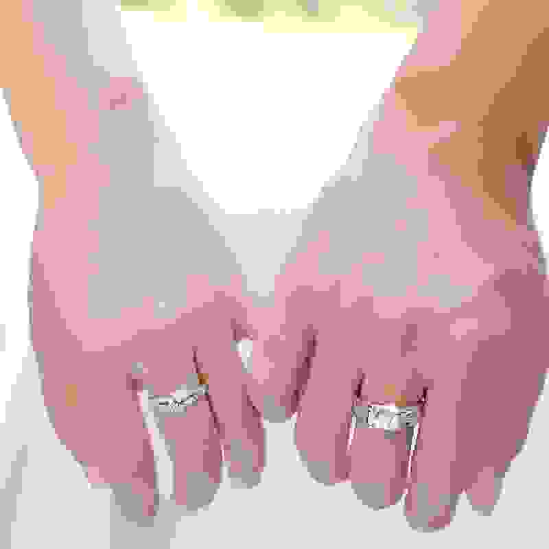 men's silver plated pair rings