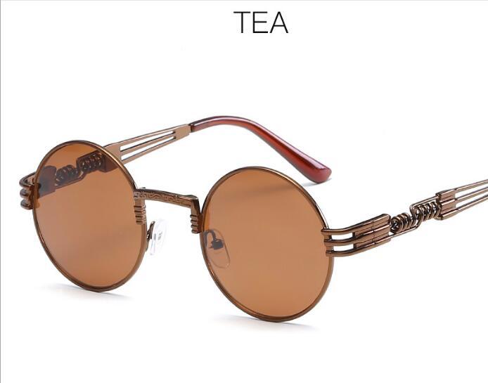 Gold Metal Lennon Round Sunglasses