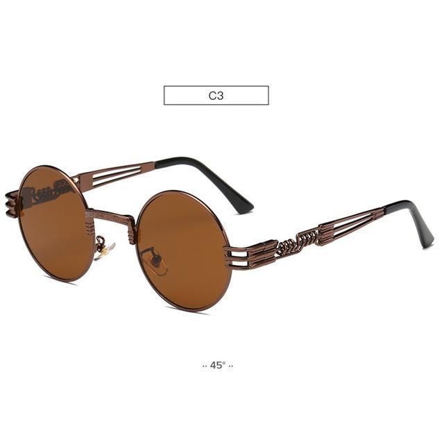 Gold Metal Lennon Round Sunglasses