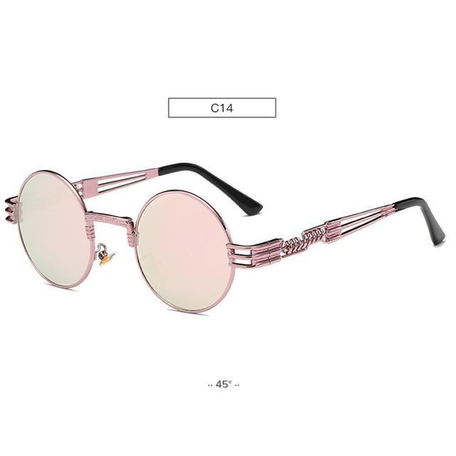Gold Metal Lennon Round Sunglasses