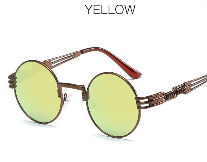 Gold Metal Lennon Round Sunglasses