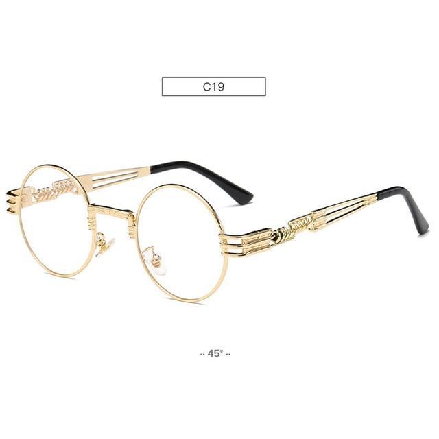 Gold Metal Lennon Round Sunglasses
