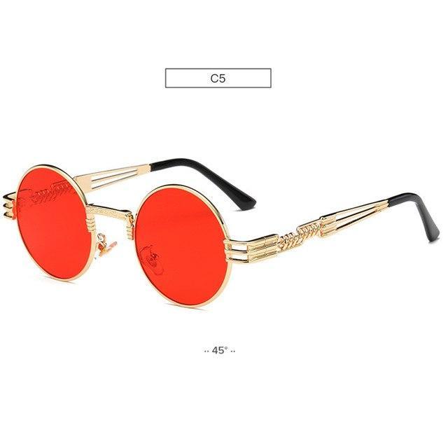 Gold Metal Lennon Round Sunglasses