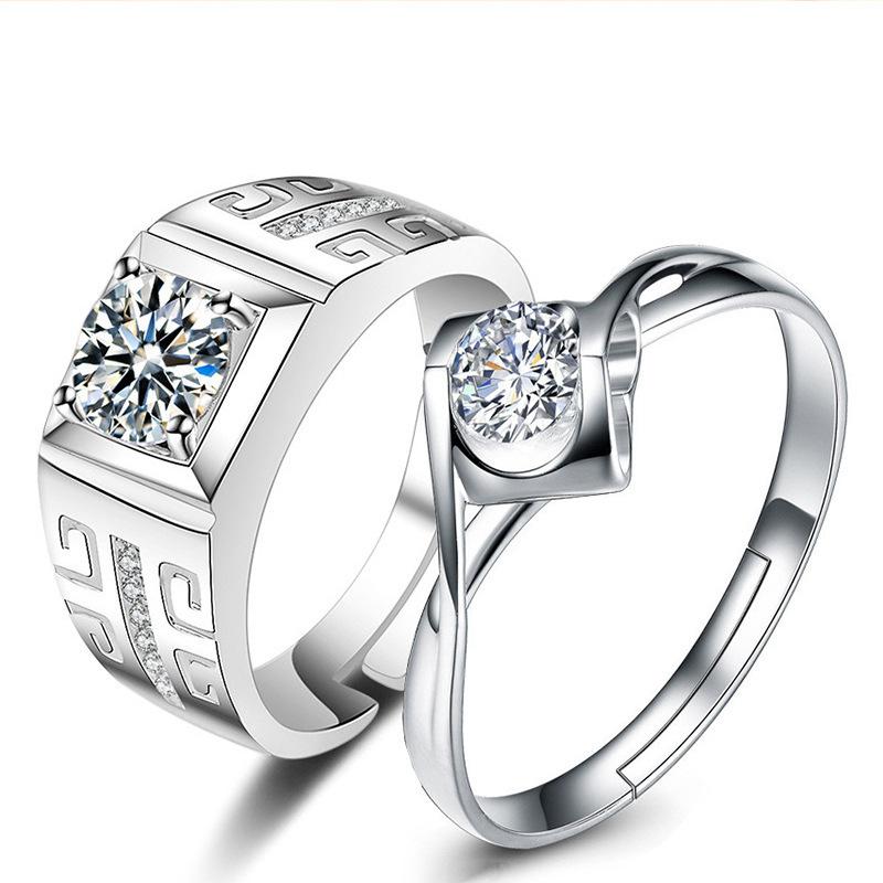 Men's And Women's Tail Rings Heart-shaped Couple Rings