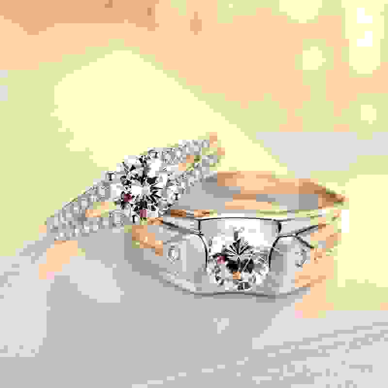 men's silver plated pair rings