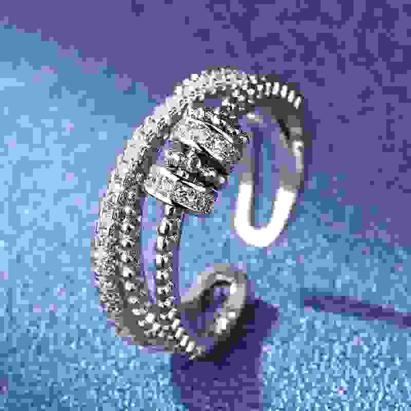 Diamond-studded Rotating Rings