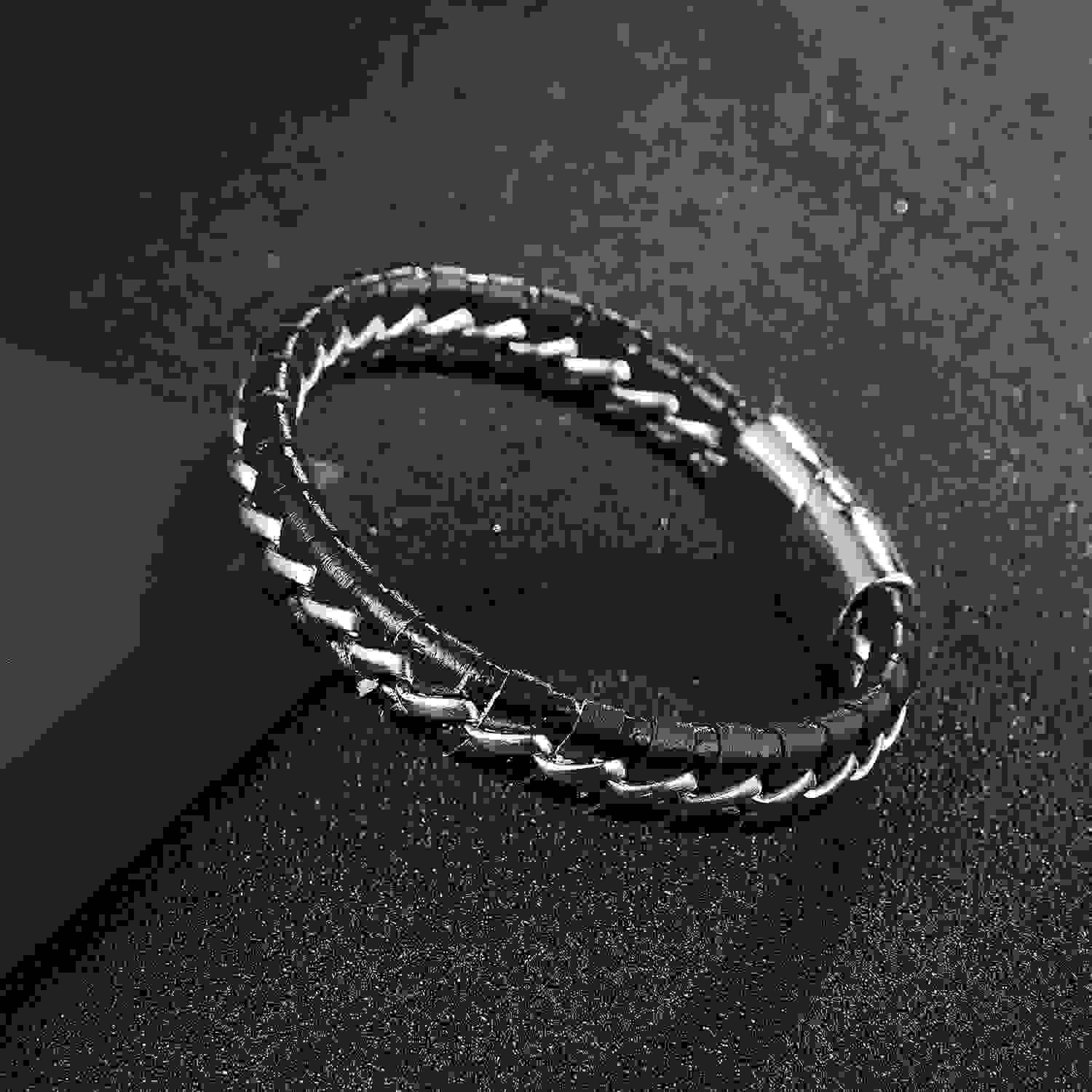 Woven leather bracelets for men
