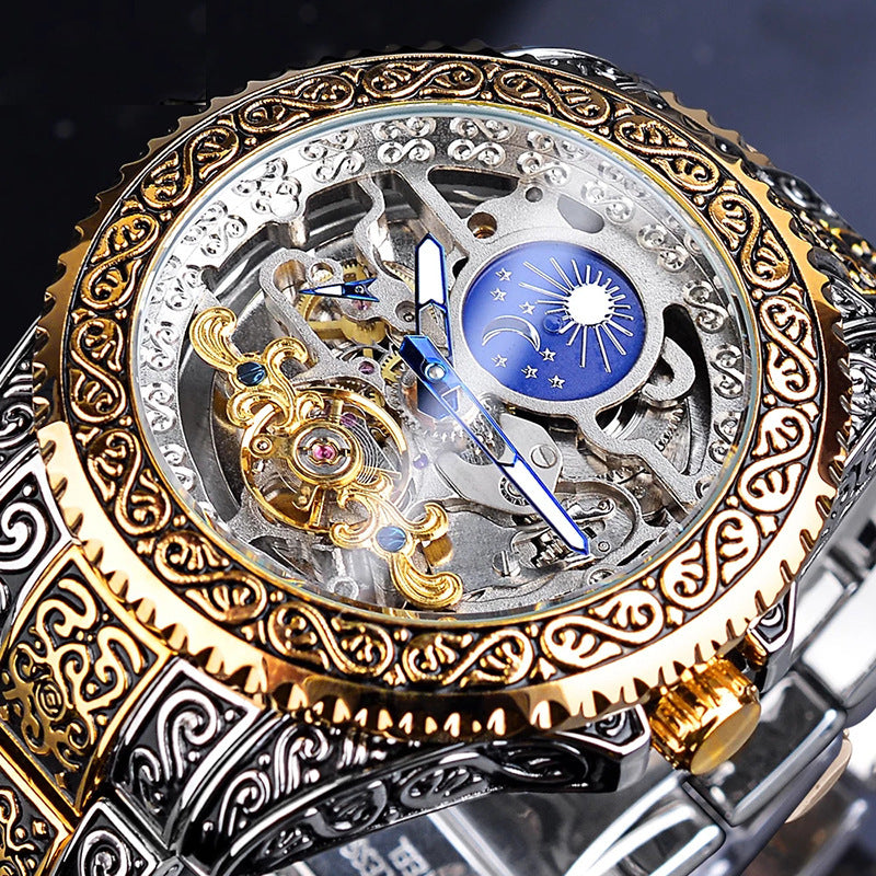 Carved Luxury Men's Wristwatch