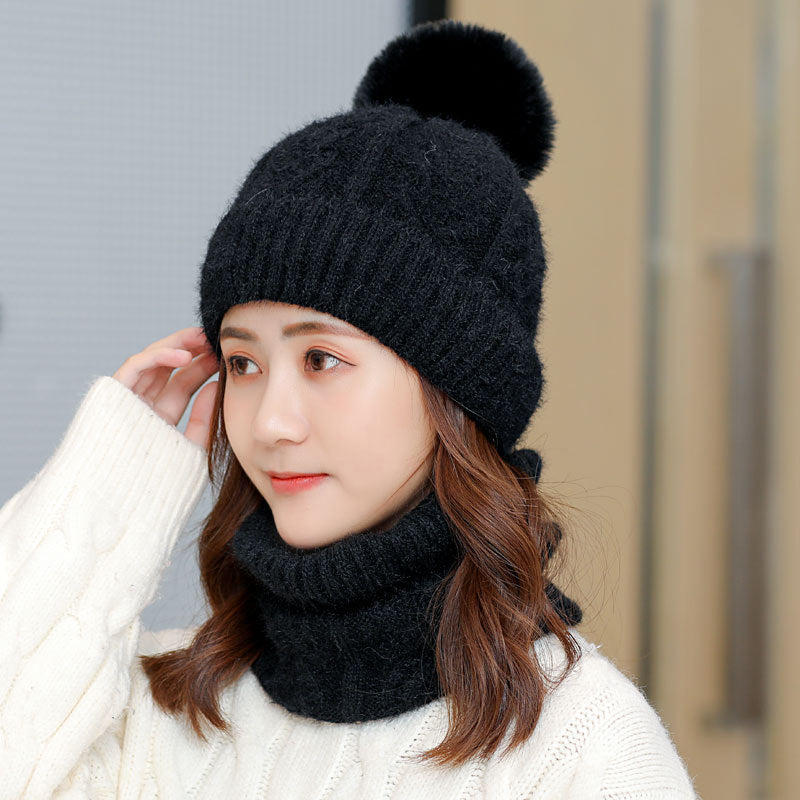 Ladies Fleece Hat Trendy All-match Knitted