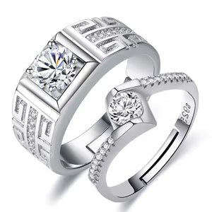 Men's And Women's Tail Rings Heart-shaped Couple Rings